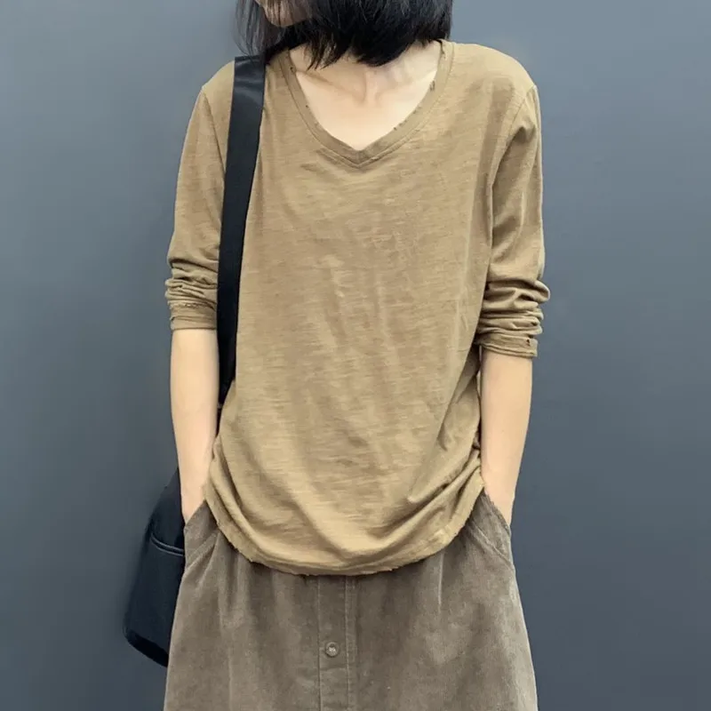 Свободные хлопковые льняные однотонные женские футболки 2022 летние новые
