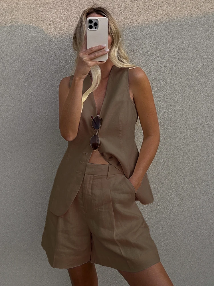 Женские льняные шорты Aynaray