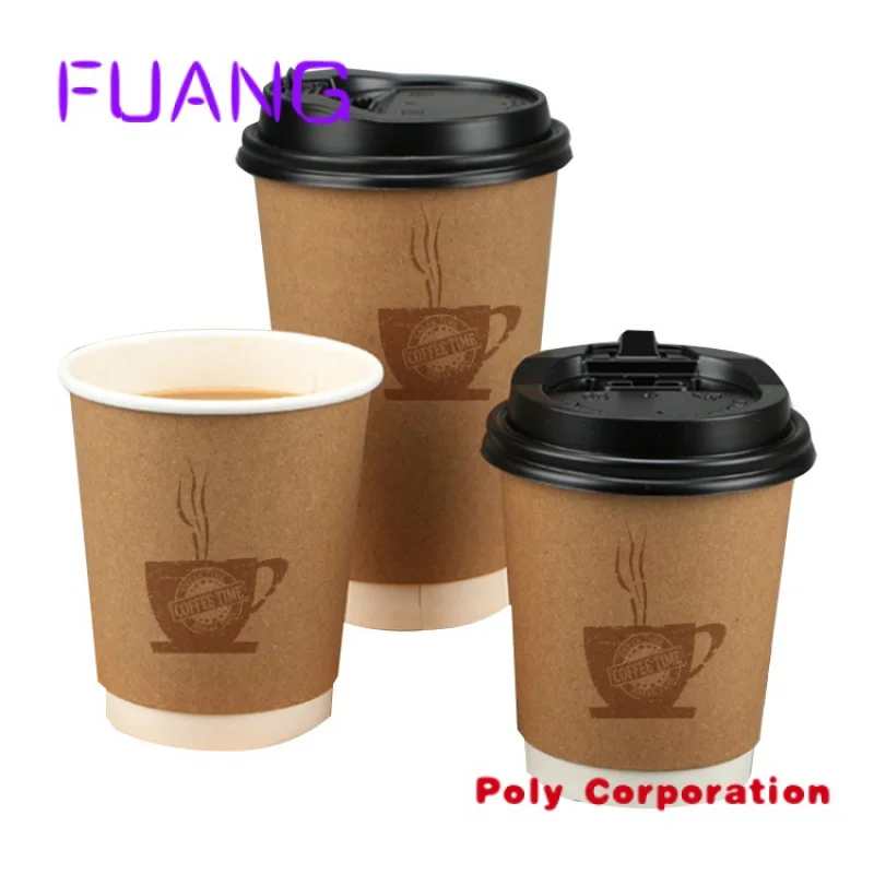 Custom high-end takeaway cafe hot coffee cups 0.2l 0.3l paper cup