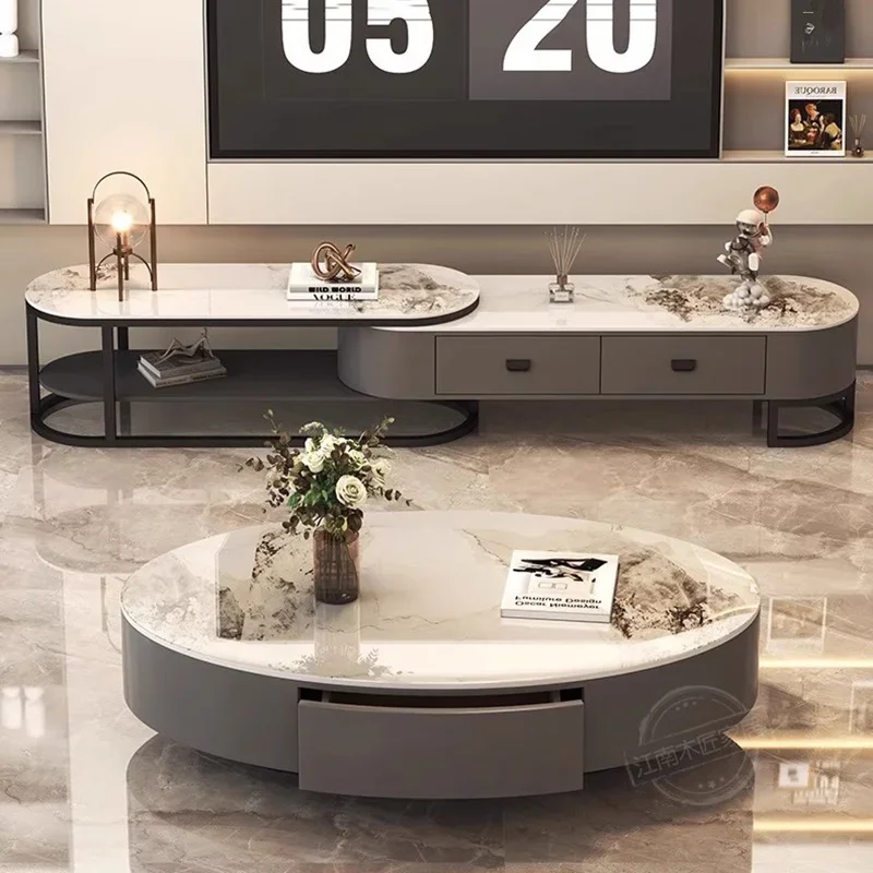 Итальянская фотография роскошный овальный журнальный столик Снежная гора белая