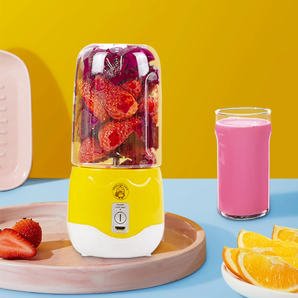 Portable Juicer Little Yellow Duck Juicer Cup Household Mini Juice Cup Wireless Charging Small Blender Fruit Juicer Machine