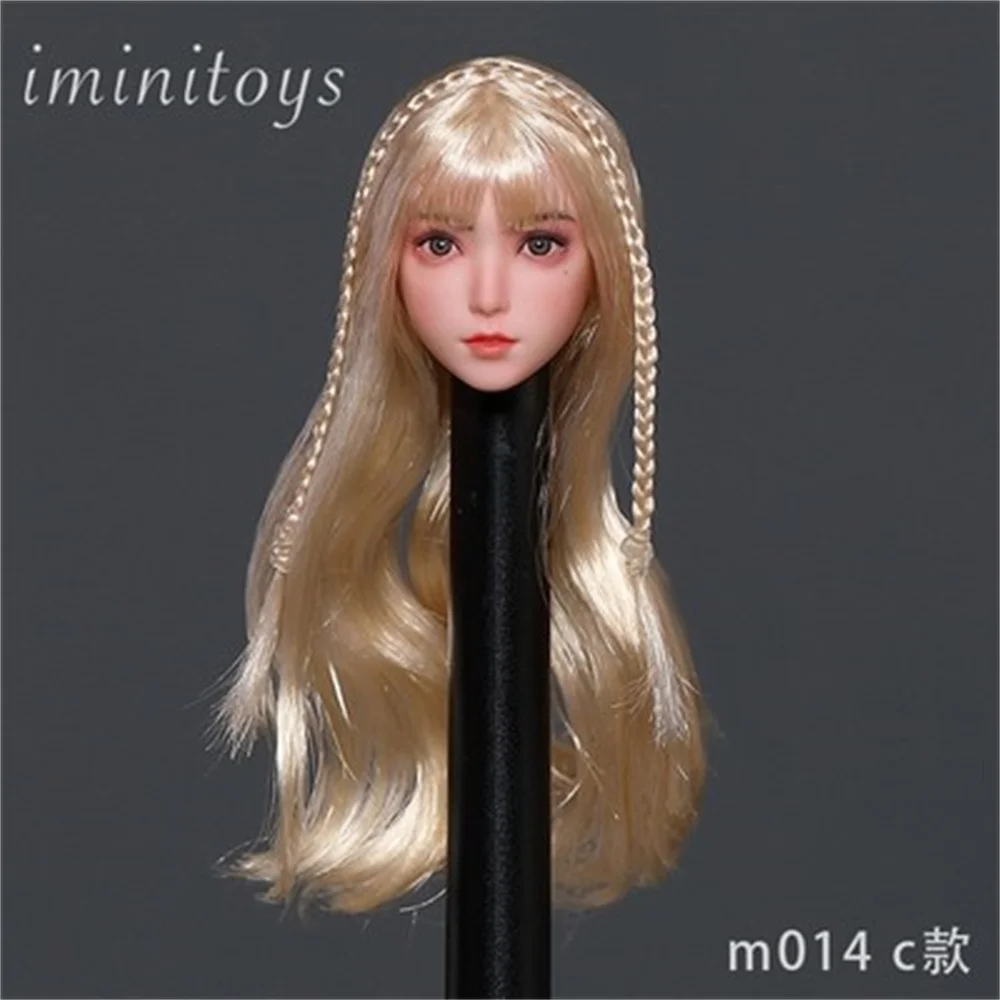 

1/6 Anime Girl Head Sculpt Iminitoys M014ABCDE Female Cute Head Sculpture With Long Hair Carving Model Fits 12'' Action Figure