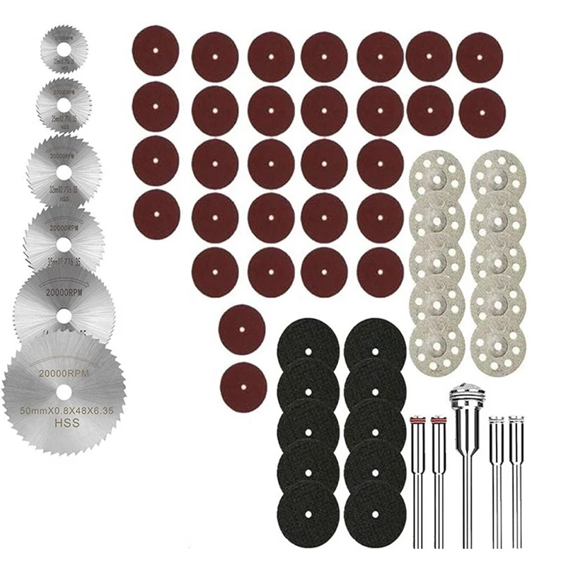 

61Pcs Mini Circular Saw Blade Set Resin Cut-Off Wheels Disc Diamond Cutting Blade Metal Cutter Power Tool
