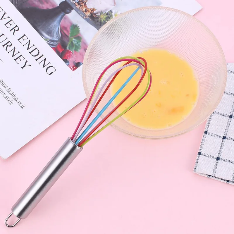 

1pcs Drink Whisk Mixer Egg Beater Silicone Egg Beaters Kitchen Tools Hand Egg Mixer Cooking Foamer Wisk Cook Blender