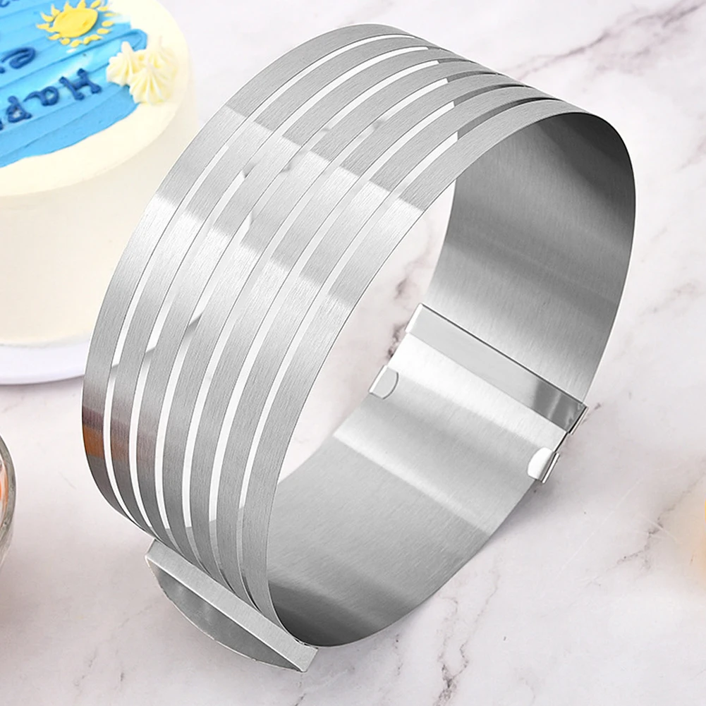 

6''-8'' Cake Cutter Slicer 6 Layers Round Adjustable Bread Cake Stainless Steel Cake Decorating Mold DIY Bakeware Baking Gadget
