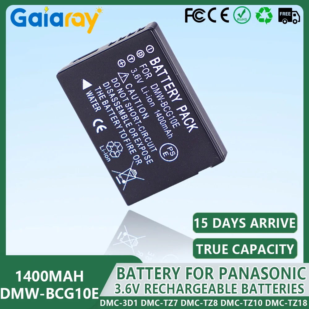 Фото 1400 мАч DMW-BCG10 BCG10 BCG10E аккумулятор для Panasonic Lumix DMC-3D1 DMC-TZ7 DMC-TZ8 DMC-TZ10 DMC-TZ18 аккумулятор для цифровой камеры №1