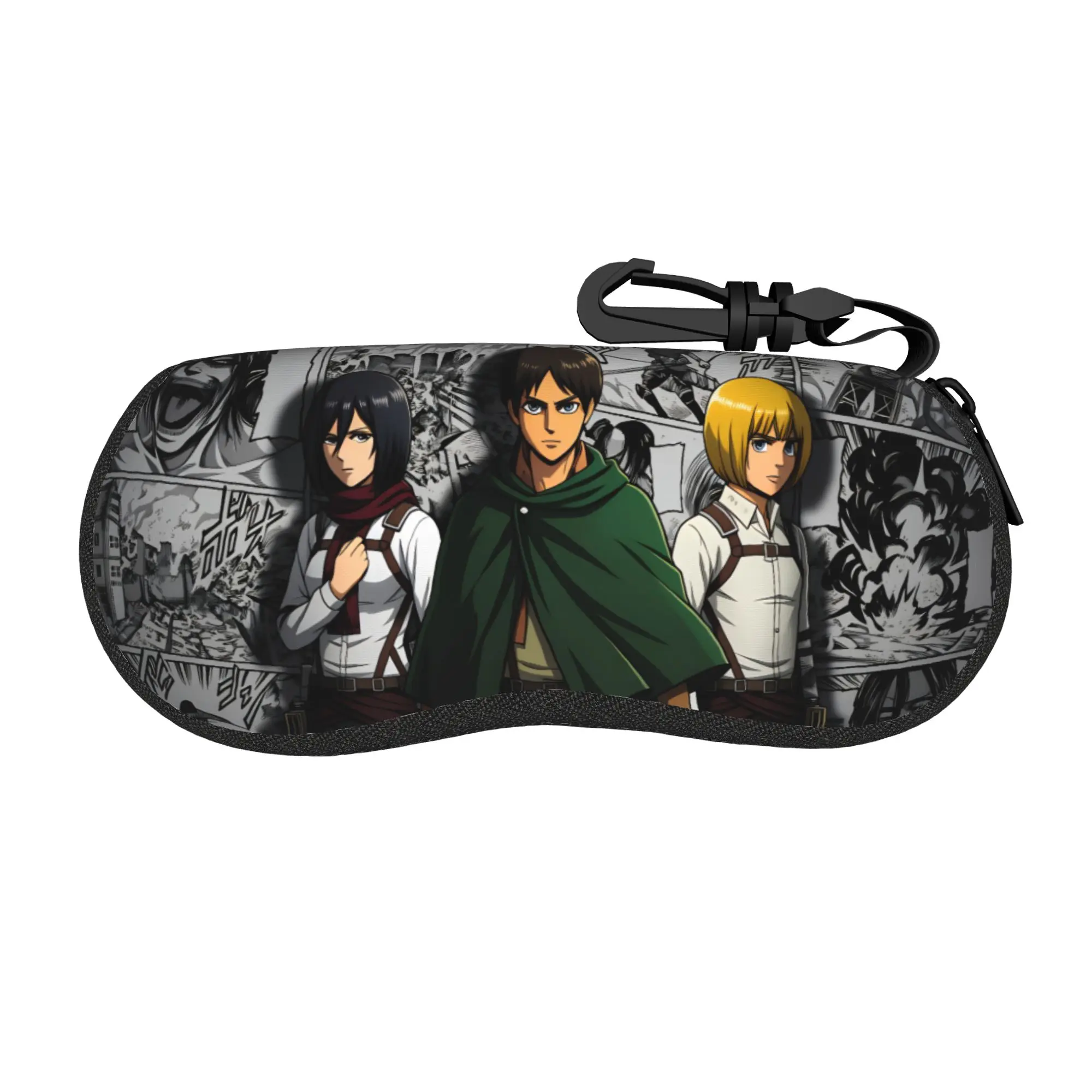 Фото Чехол для очков Attack on Titan Eren Yeager Jaeger Shell, милый чехол для очков для женщин и мужчин, чехол для очков Mikasa Ackerman, коробка для солнцезащитных очков, чехол-футляр №3