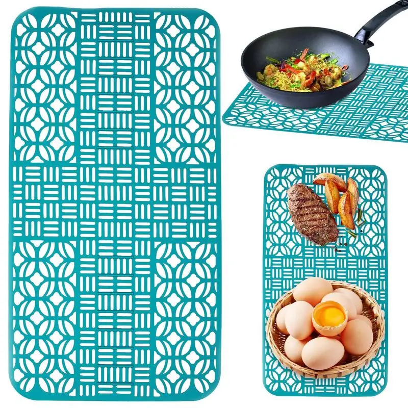 

Силиконовый коврик для раковины, термостойкие Нескользящие Коврики для кухонной раковины, сетчатые аксессуары, Нескользящие складные реше...