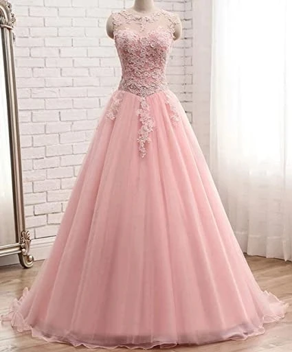 ANGELSBRIDEP прозрачное бальное платье с воротником платья для Quinceanera милое Тюлевое 16
