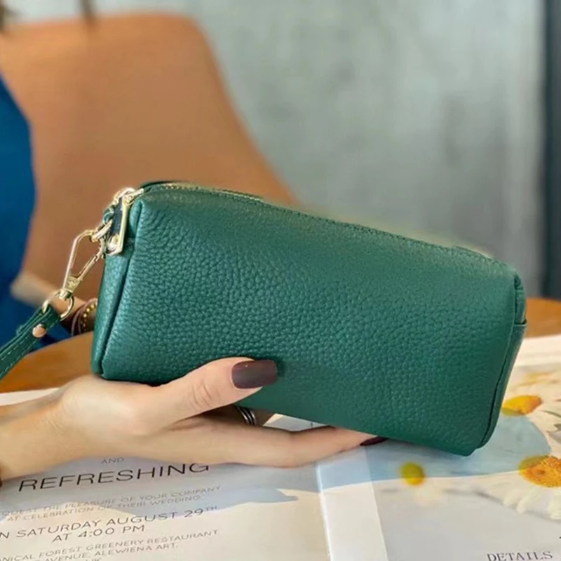 Сумка-клатч из воловьей кожи с верхним слоем новая женская сумка кожаный длинный