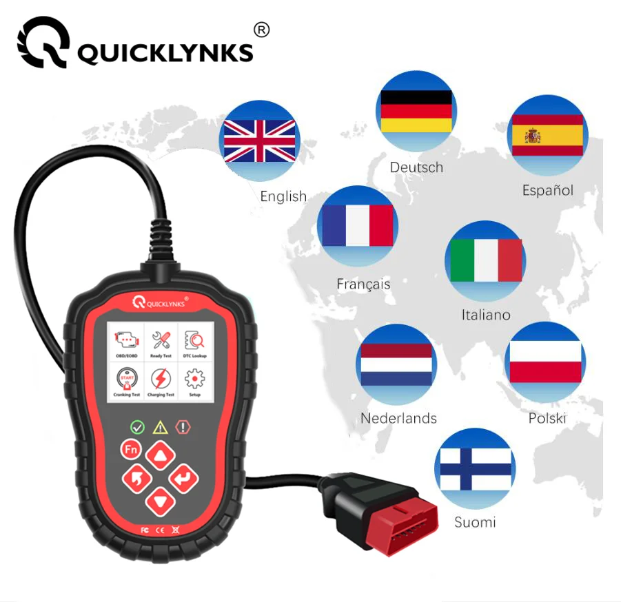 QUICKLYNKS T41 автомобильный полный OBD2 считыватель кодов Профессиональный Obd2 сканер