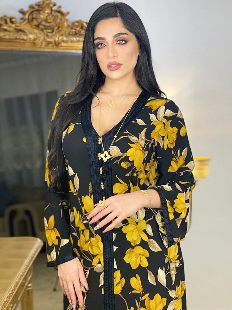 Ramadan Eid Mubarak Dubai Abaya Saudi Arabic African Dresses For Women Robe Longue Femme Kaftan Turkey Islam Muslim Hijab Dress