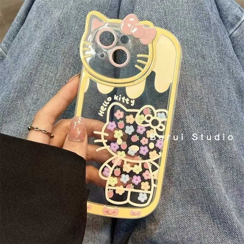 Sanrio Hello Kitty милый мультяшный чехол для телефона iPhone 15 14 13 12 11 Pro Max XR XS 7 8 Plus