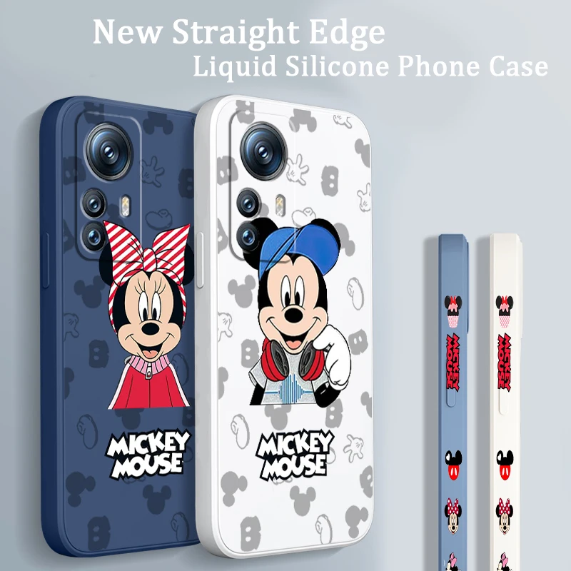 

Hot Mickey Minnie Couple Phone Case For Xiaomi Mi 13 12S 12 12X 12T 11i 11T 11 10 10S 10T Pro Lite Ultra 5G Liquid Left Rope