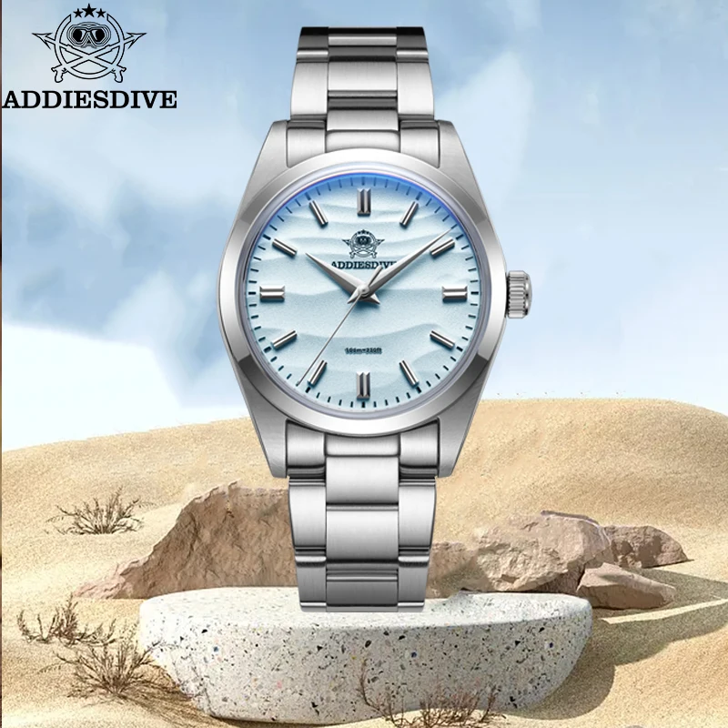 Фото ADDIESDIVE AD2030 Мужские часы 36 мм из нержавеющей стали Reloj Hombrel Dive Кварцевые часы Bubble Pot Крышка Стеклянные наручные часы Montre Homme №1