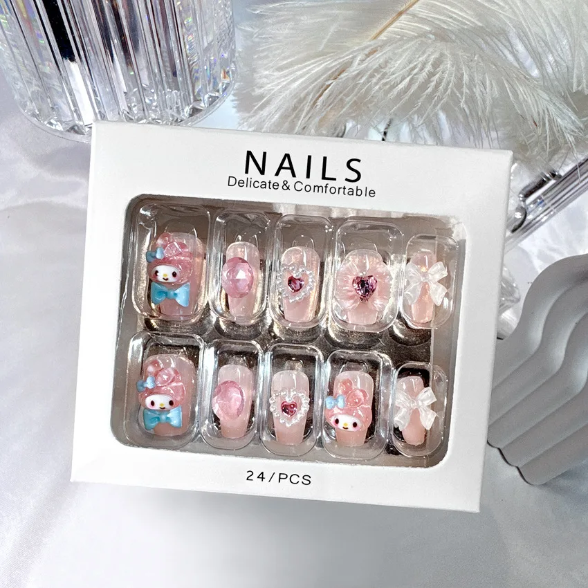 Фото MINISO Dopamine Beauty Girl Kawai Yimei Leti, милый трехмерный мультфильм, очаровательный шарм ручной работы для ногтей, вечерние сестры, подруги №5