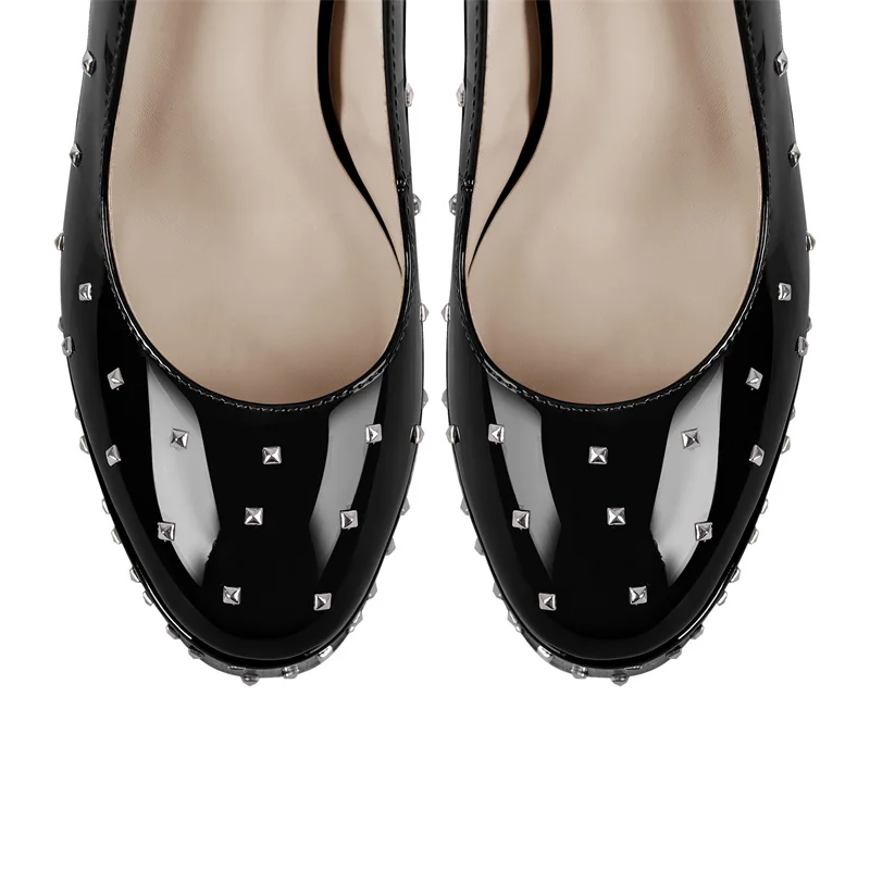 Женские туфли-лодочки на платформе Onlymaker черные туфли массивном высоком каблуке