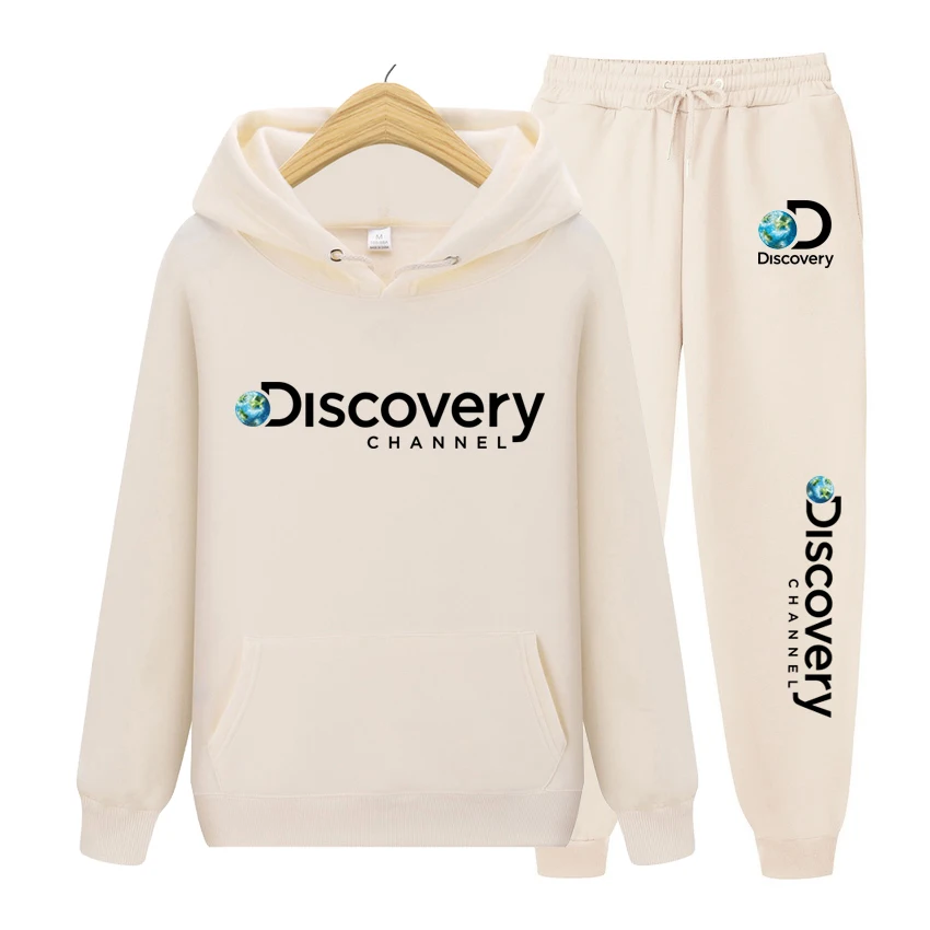 

Discovery Channel Men's and Women'sSet hoodie Autumn/Winter Men's Hooded Sweater+Pants Set Men's Casual Sportswear Set Men's
