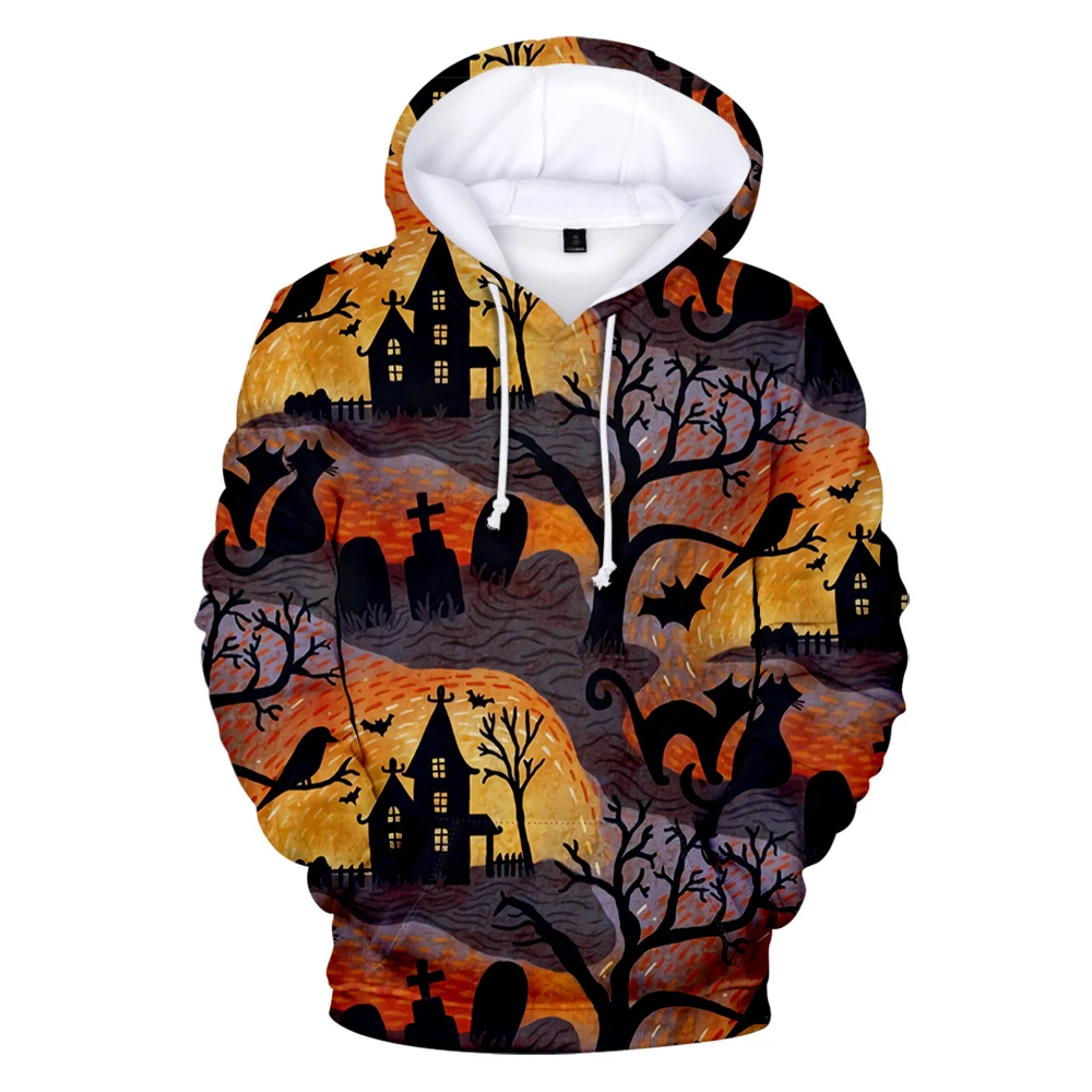

Новое поступление 2022, толстовка с капюшоном на Хэллоуин, свитшот с длинным рукавом для женщин и мужчин, одежда унисекс Y2K 3D