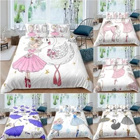 cartoon bedding set for baby kids children luxury home textiles duvet cover set with pillowcase girls ballet quilt cover