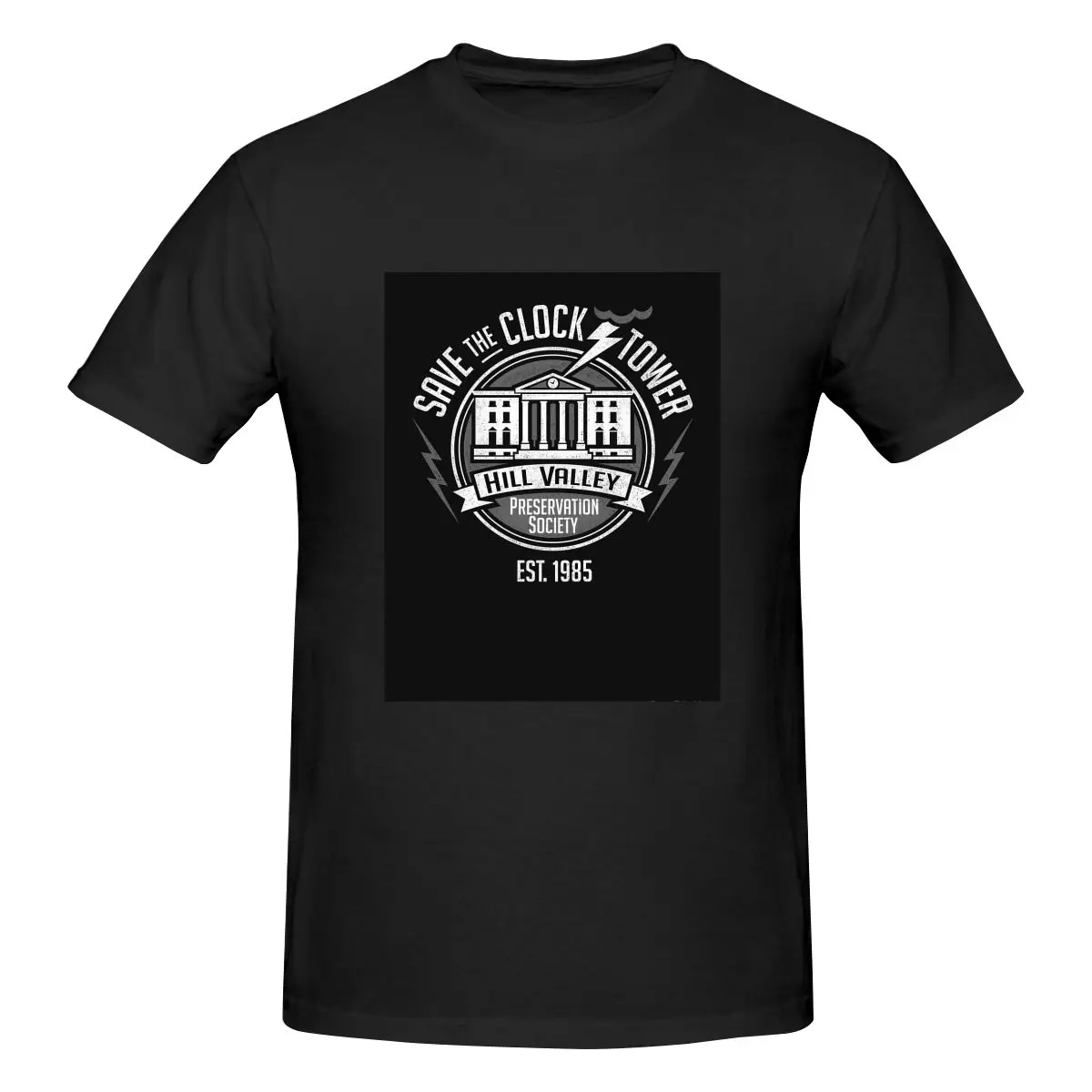 

Save The Clock Tower Anime Cotton T-shirts Oversize Vintage Casual Tshirt Men Washed Short-sleeved Streetwear