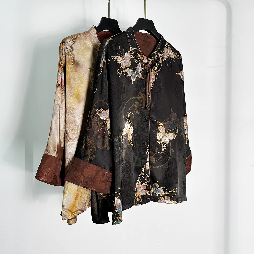 [9563 9565] Пряжа Xiangyun с гравировкой пиона 00 Шелковая жаккардовая верхняя одежда