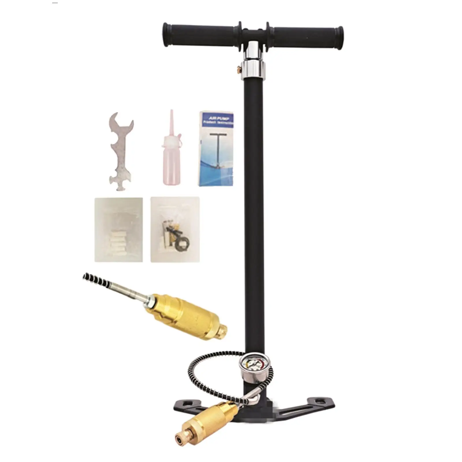 Портативный насос высокого давления с манометром Т-образная ручка дизайнерский