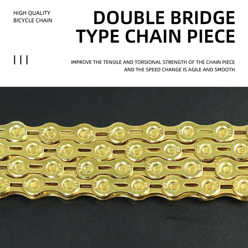 Горная велосипедная цепь Wake MTB 116L 11S скорость углеродистая сталь золото