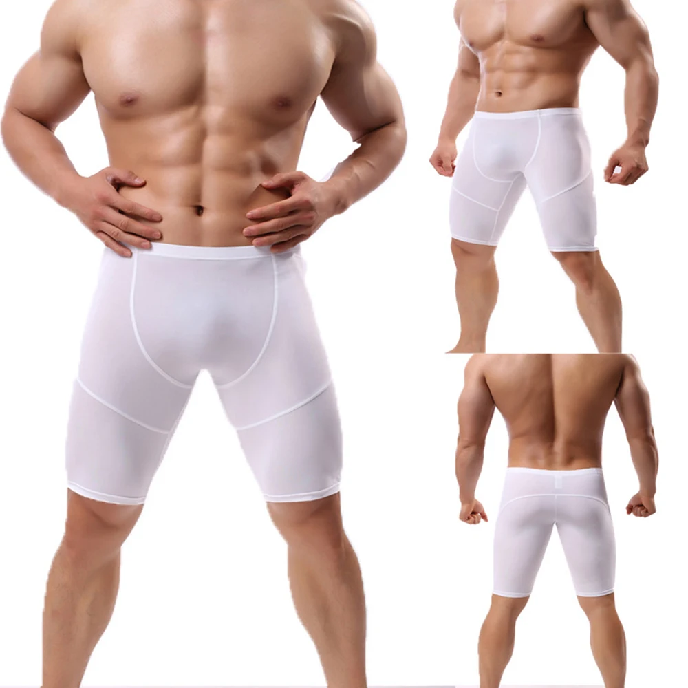 Men Gym Sports Shorts Fast Drying Training Supporter Above Knee Pants Underpants Breathable Boxershorts Man Gay Underwear