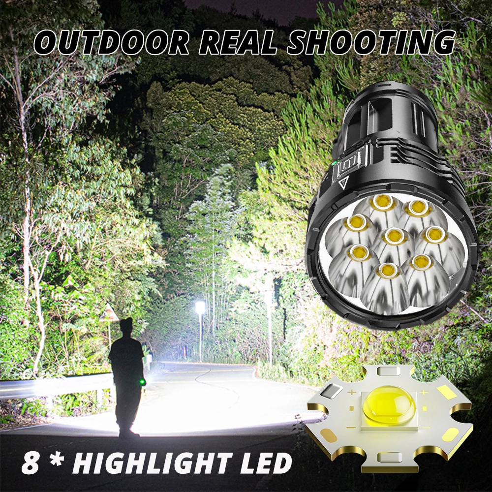 

Суперъяркая светодиодная вспышка 3 в 1, мощный COB-фонасветильник с боковой подсветкой, светодиодный заряжаемый 4-режимный уличный фонасветил...