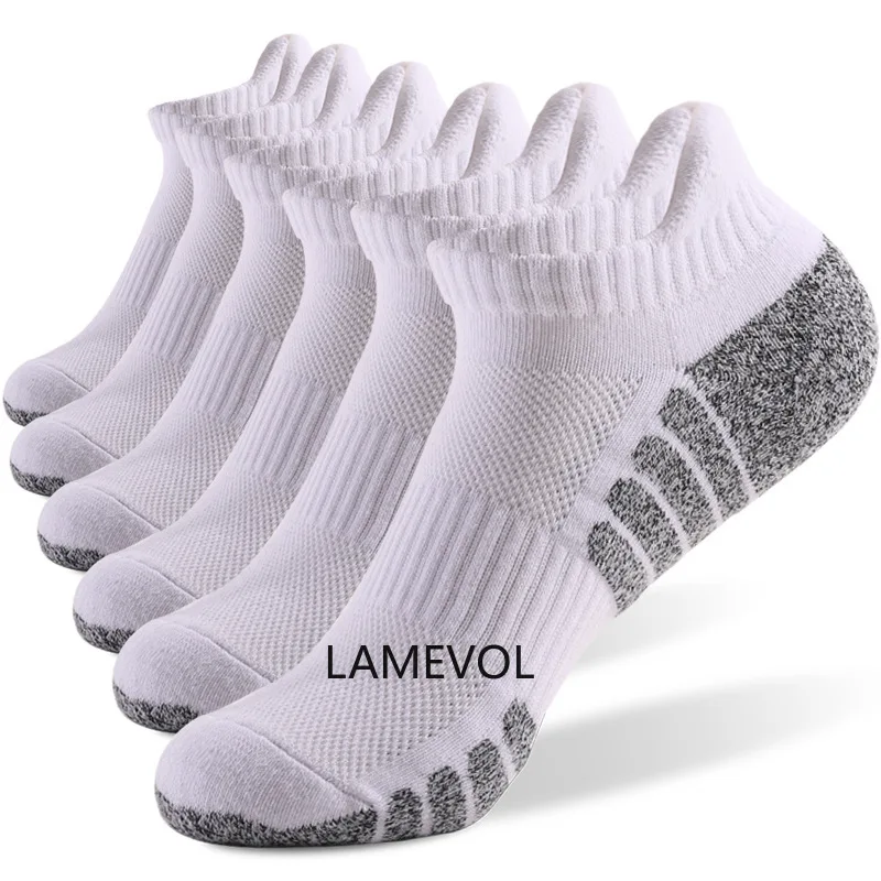 Running Socks Cotton Boat Socks 6 PAIRS Non-slip Sweat-absorbing Breathable Sports Socks Running Cycling Ankle Sock