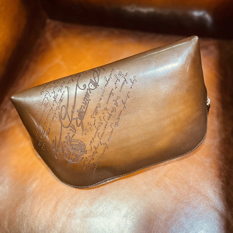 Новинка 2019 мужская кожаная сумка-клатч большой вместимости модный тренд для