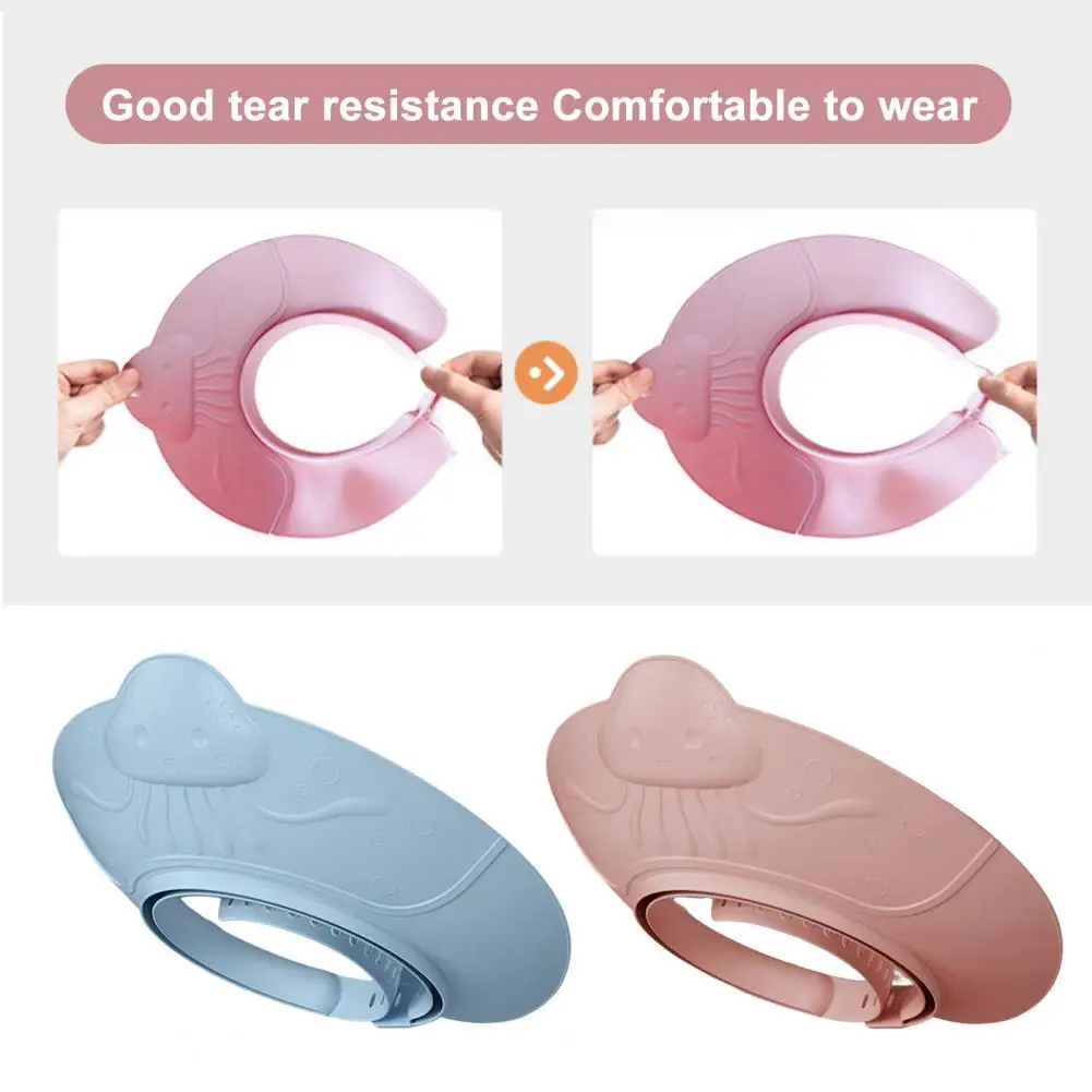 

Eye Ear Protection Shower Hat Safe Adjustable Splash-proof Shampoo Hat for Infants Toddlers Jellyfish-shaped Bathing for Kids