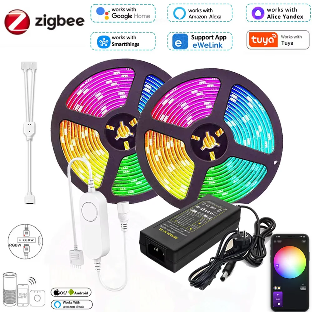 

YSRSAI Zigbee 3.0 RGBW/RGBWW Светодиодная лента DC12V 5M/10M