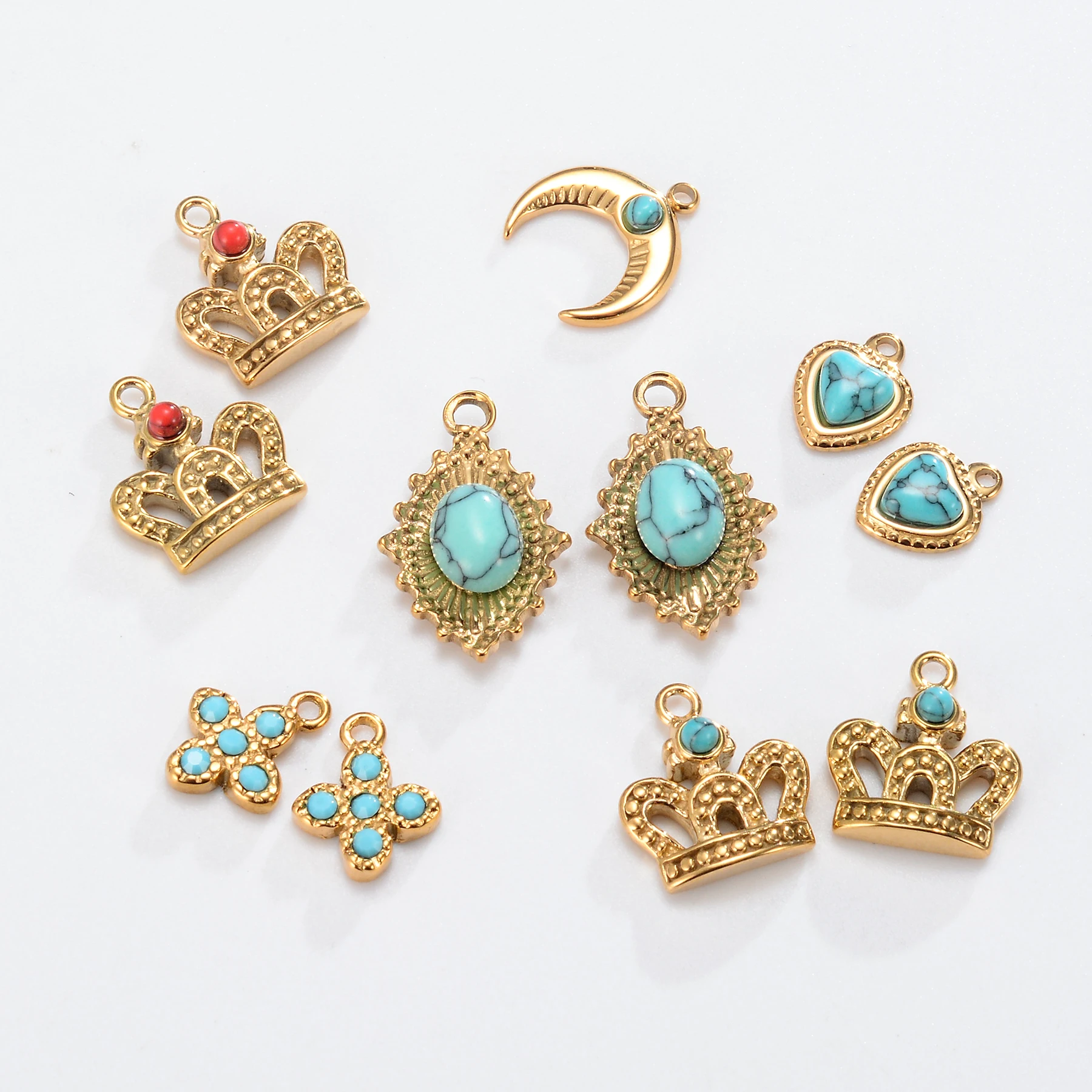 2 шт. кулон из нержавеющей стали в форме сердца и Луны