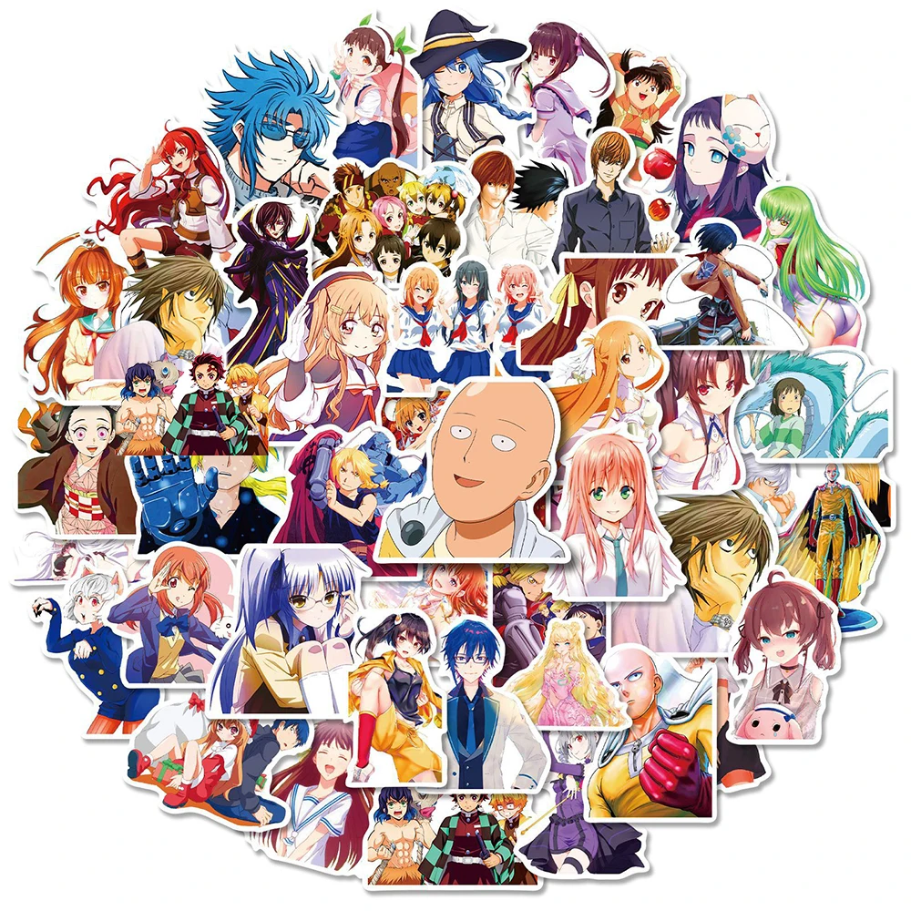 

10/30/50PCS Mix Anime Miyazaki Hayao Demon Slayer Stickers DEATH NOTE Decals Kids Toys DIY Scrapbook Laptop Guitar Car Sticker