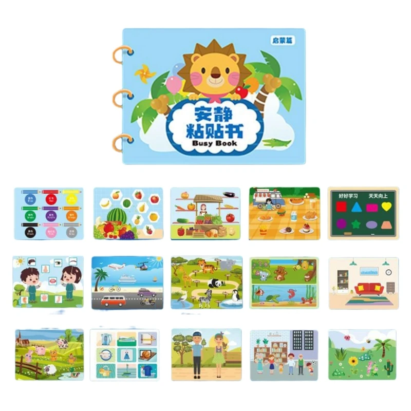 

Preschool Learning Activity Book 15 Themes with Colorful Pages+Reusable Stickers