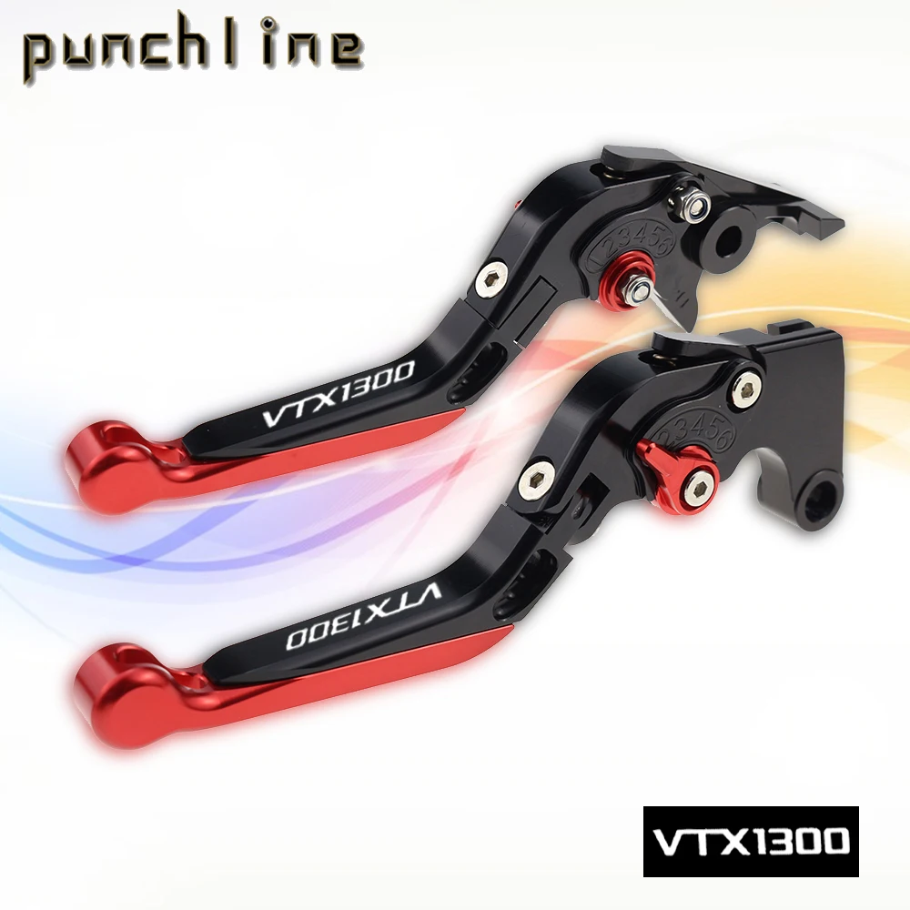 

Fit For VTX1300 2003-2008 VTX 1300 Motorcycle CNC Accessories Folding Extendable Brake Clutch Levers Adjustable Handle Set