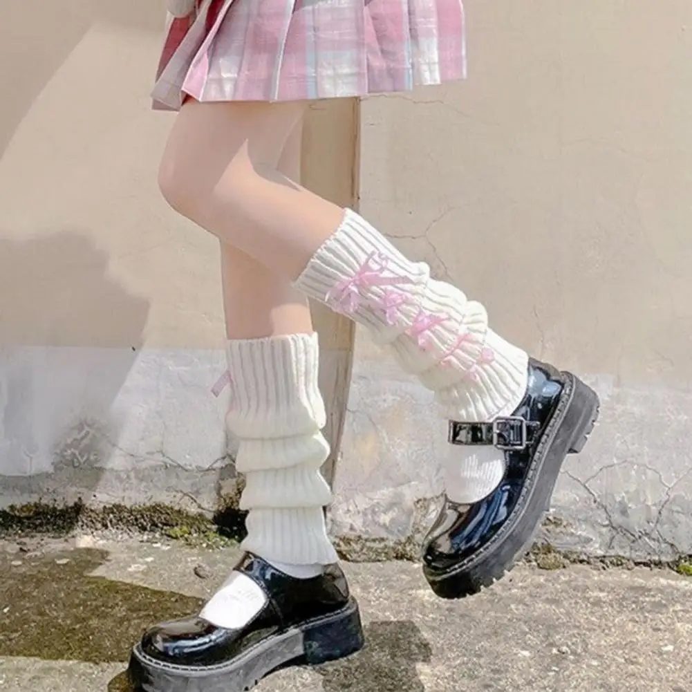 

1 Pair Stylish Leg Warmers Autumn Winter Leg Socks Good Touch Coldproof Knitting Leg Socks Boot Decoration