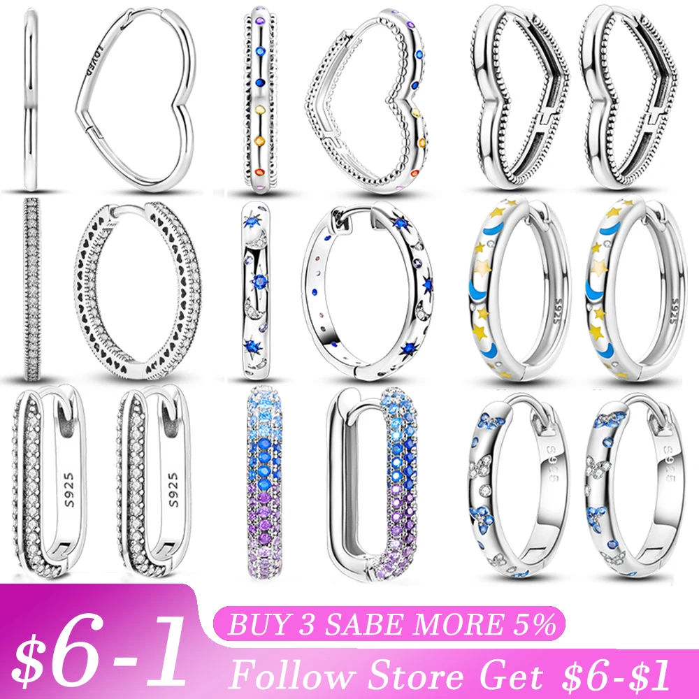 

Женские серьги-кольца из серебра 925 пробы, с фианитом