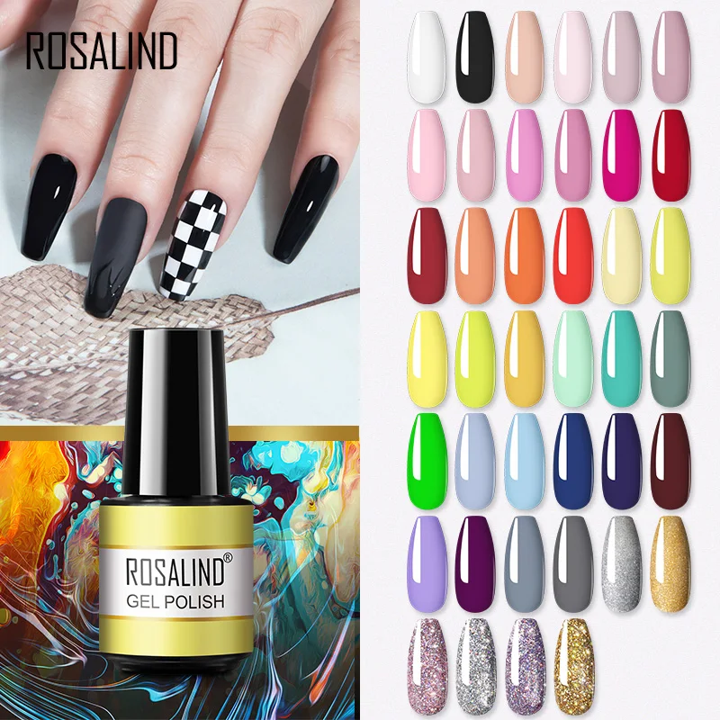 ROSALIND Nail polish in autumn and winter Hybrid Varnish UV Semi Permanent Art Gifts for Women New Year nail art