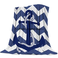 anchor ripple blankets bed cover coverlet flannel throws fleece decorative deep sleep cozy dining room bedroom couch blanket