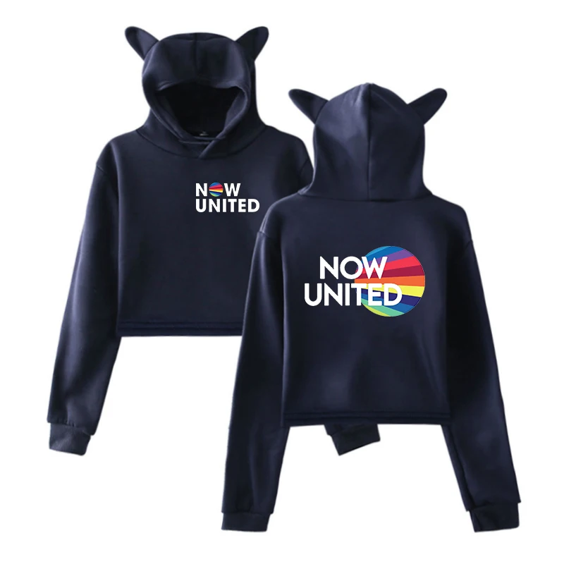 

New United Hoodie Sweatshirt UN Team Cat Hoodie Women Pullover Girl Cat Crop Top Pink 2022 Now United - Better Album