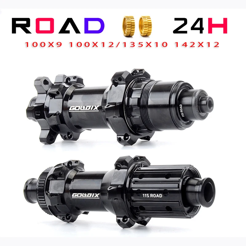 

Goldix 36T Ratchet Road Bike Disc Wheel Hub Straight Pull QR Quick Release Thru Axle Center Lock HG XDR
