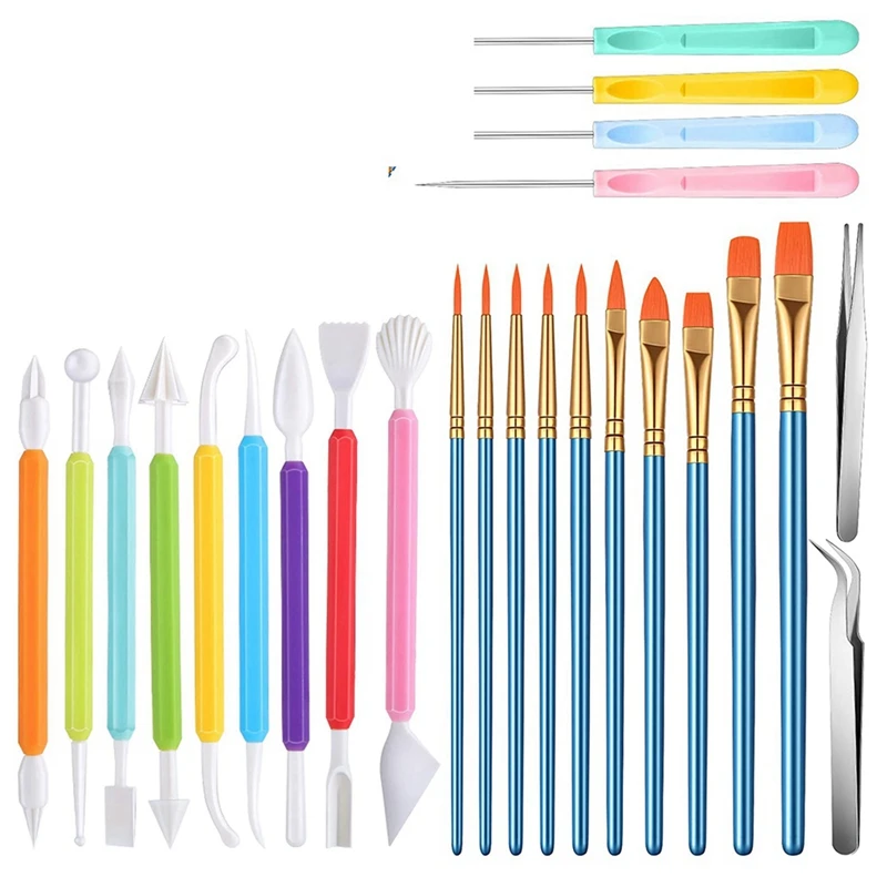 

Cookie Decorating Tool Set Fondant Cake Decorating Tool Set,Brushes Needle Fondant Modeling Tool For Cookie Cake Decor