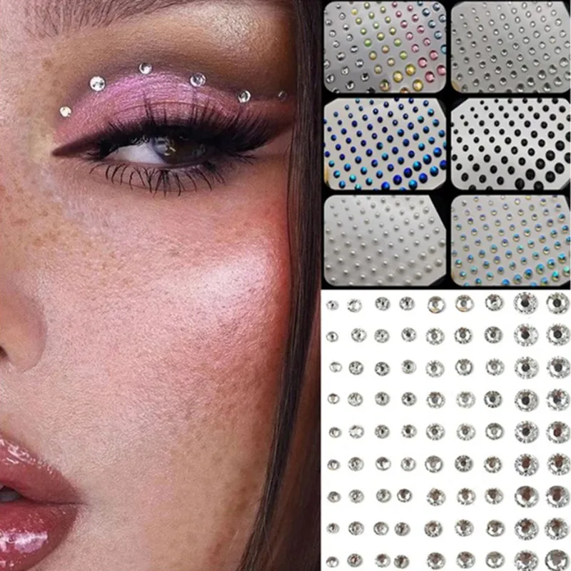

Mixed Size Eyeshadow Diamond Stickers for Face Body Festival Decoration Self Adhesive Colored Diamonds Stickers Nail Rhinestone