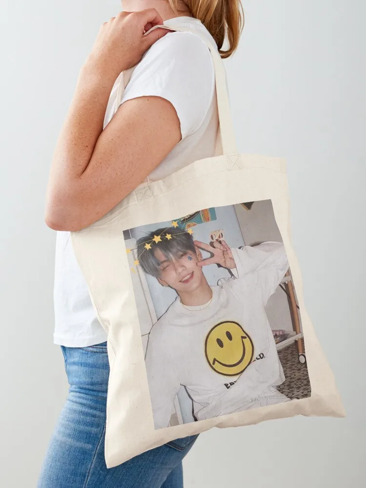 TXT Soobin [TXT VOL.Eight] Большая сумка Женская сумка-тоут для покупок университета Холст