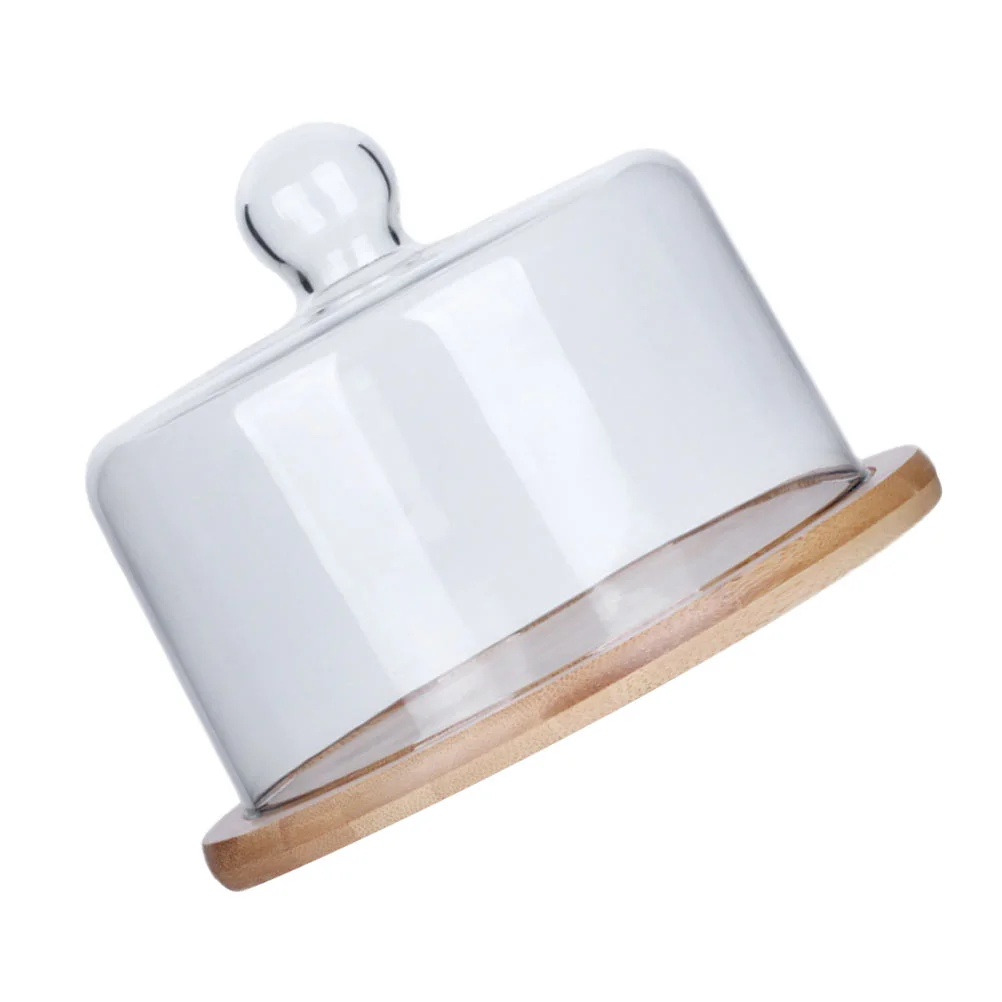 

Cake Cover Dome Stand Dessert Display Plate Tray Platter Cupcake Lid Serving Round Cloche Wooden Cheese Bell Jar Wood Server