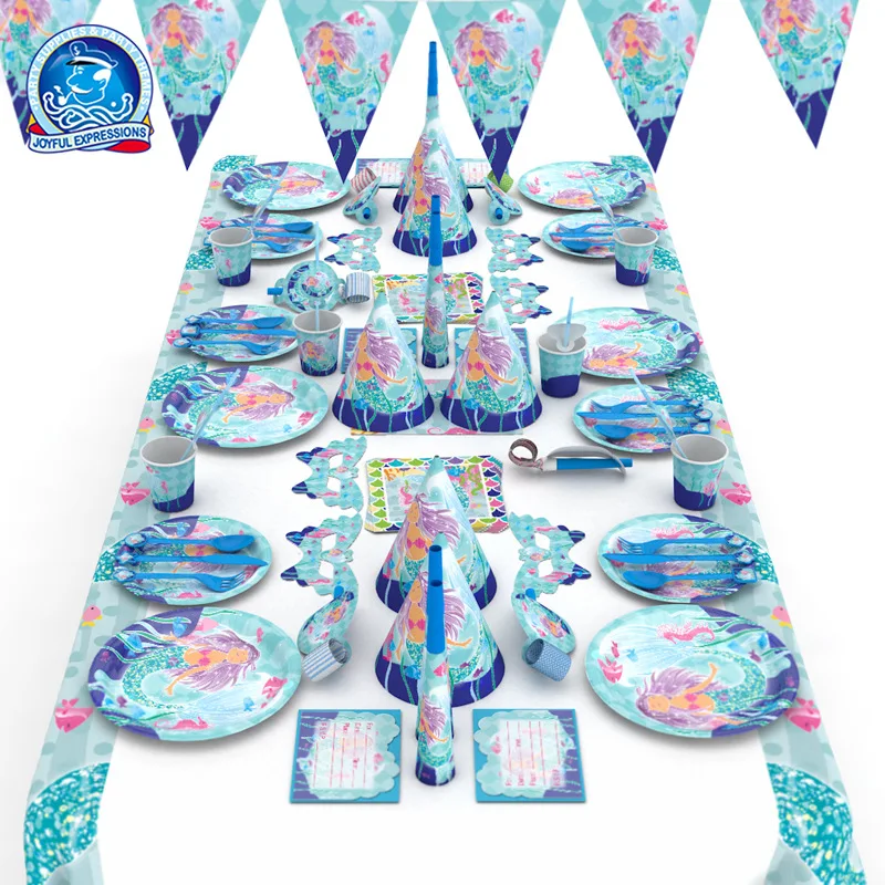 

Party Supplies New Mermaid Party Theme Single Item Layout Supplies Venue Props Paper Cups and Plates Wholesale