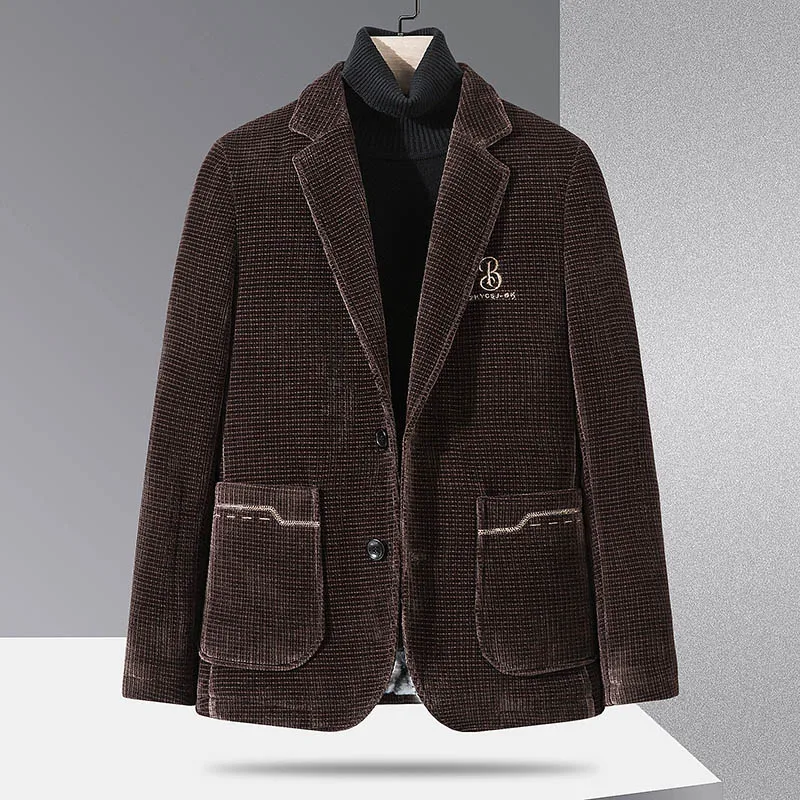 2023 брендовая осенне-зимняя шерстяная куртка мужской модный Повседневный блейзер